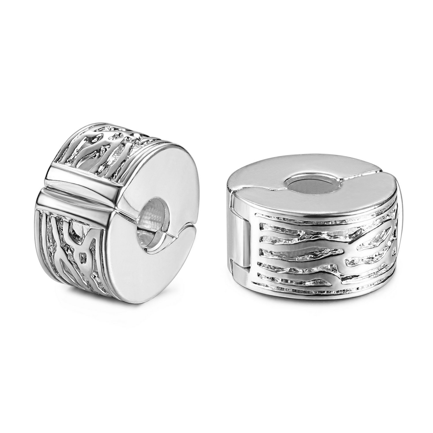 1x STERLING SILVER CLIP LOCK STOPPER EUROPEAN CHARM BRACELET BEAD