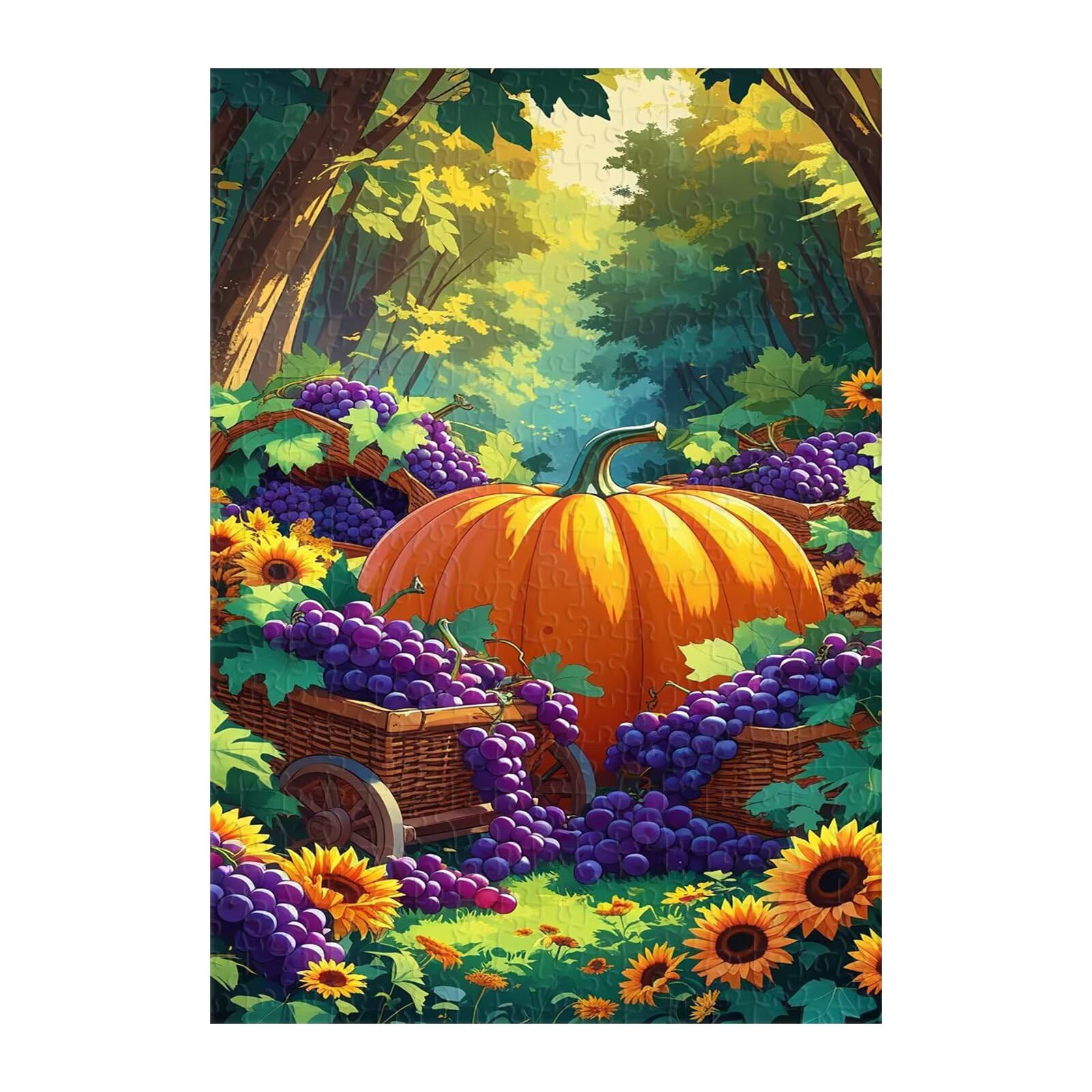 Puzzle 2000 sztuk, Słonecznik Owoce Dynia Puzzle, Puzzle Niemożliwe Logiczne Wyzwanie Trudne Puzzle 2000 sztuk dla dorosłych