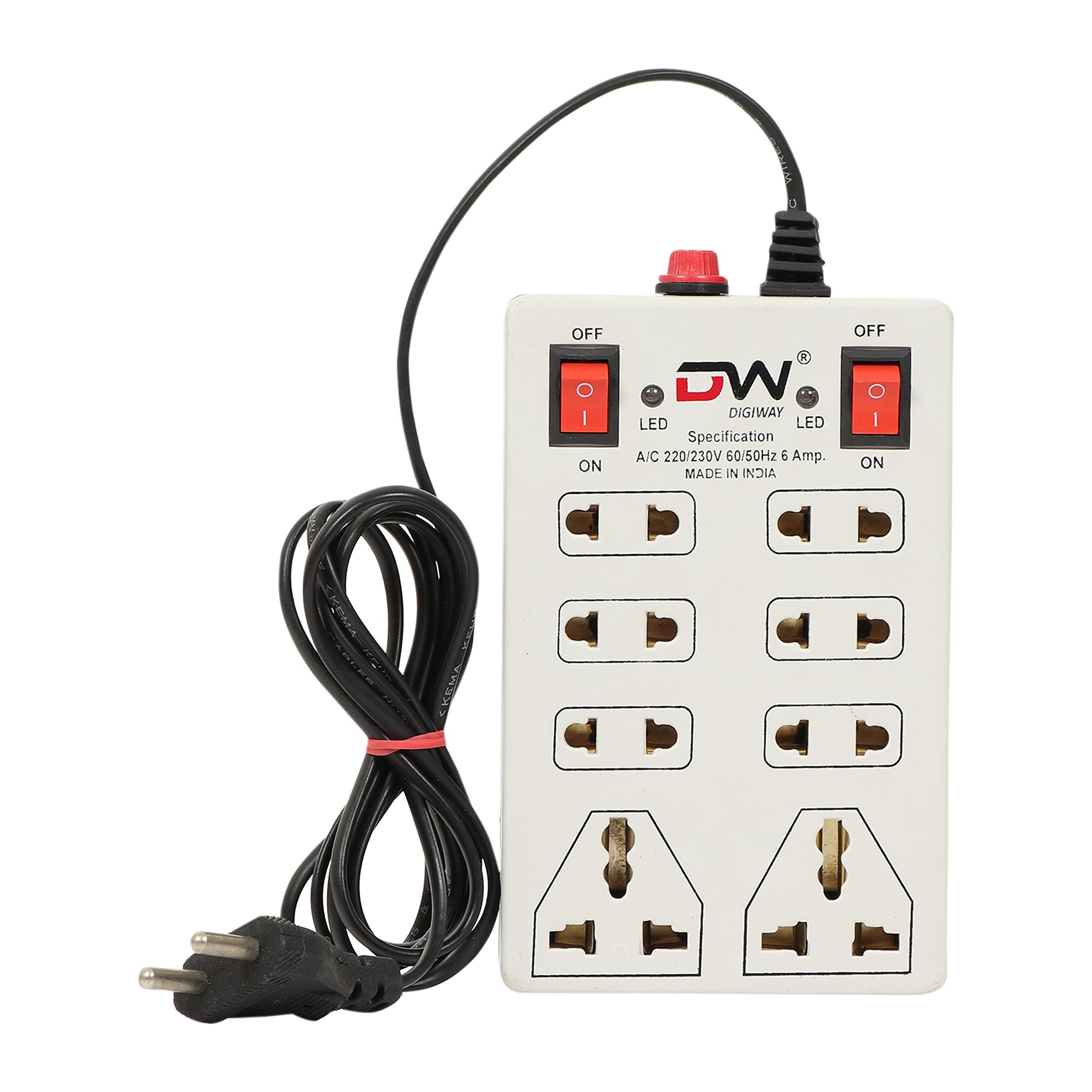 240 Volts 8 + 2 Mini Power Strip Extension Cord || Board with 2 Switch || Indicator, Safety Fuse & 8 International sockets || 2 Meter Cord Wire (8 + 2 Mini Power Strip_Beige)-image-13