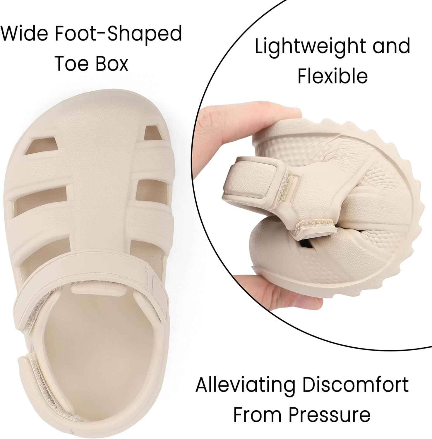 ChayChax Toddler Classic Fisherman Sandals Boys Girls Closed Toe Water Pool Beach Sandal Naturally Splay Beige 7 Toddler image 3 of 6 B0G6385K3K