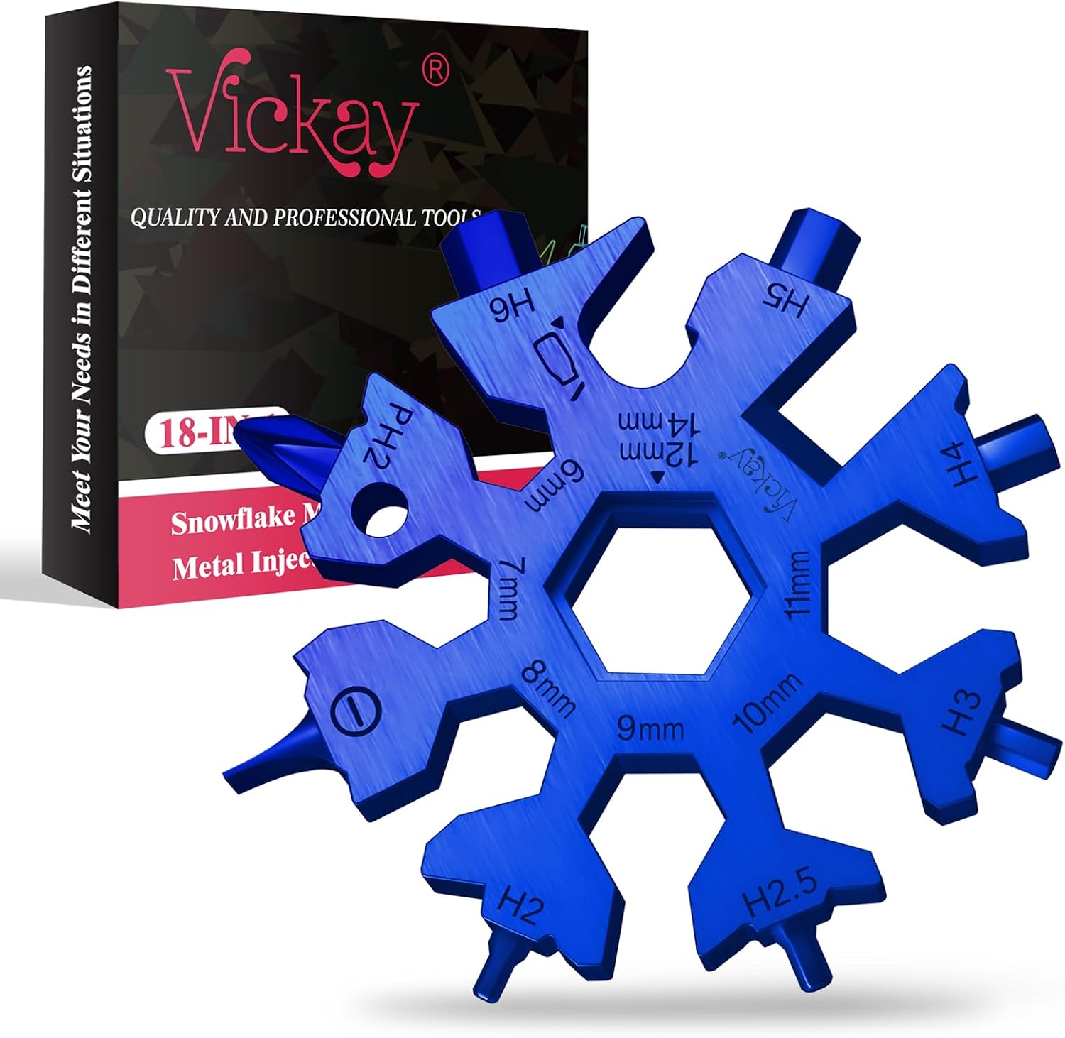 Vickay 18 in 1 Snowflake Multi Tool, EDC Camping Gear, Gifts for Men
