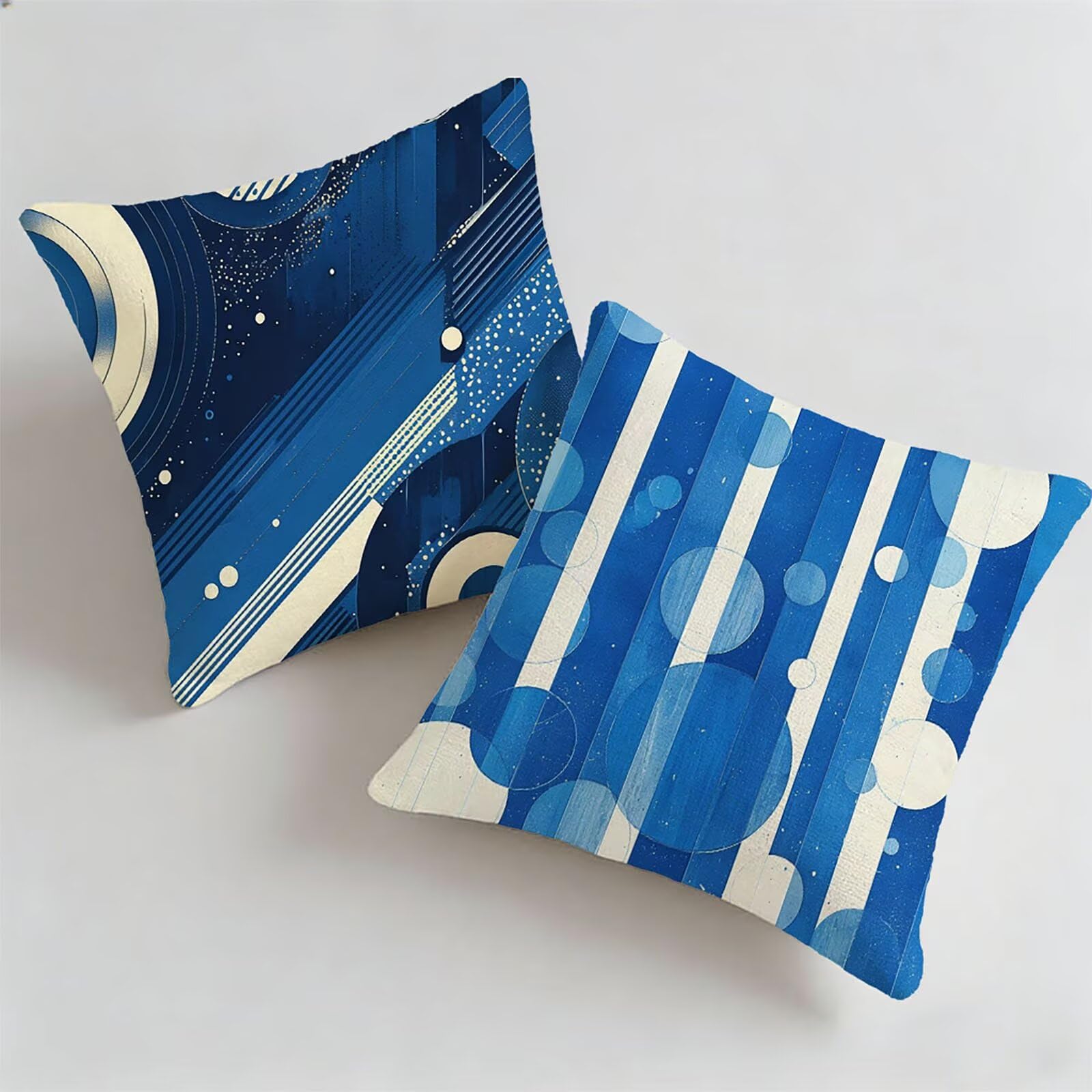 Housse coussin exterieur impermeable 30x30 taie oreiller decoration bleu jardin