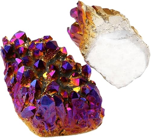 Miniatura 3 de Geoda Sunyik trozo de cristal revestido en titanio, punta de cuarzo, piedras preciosas