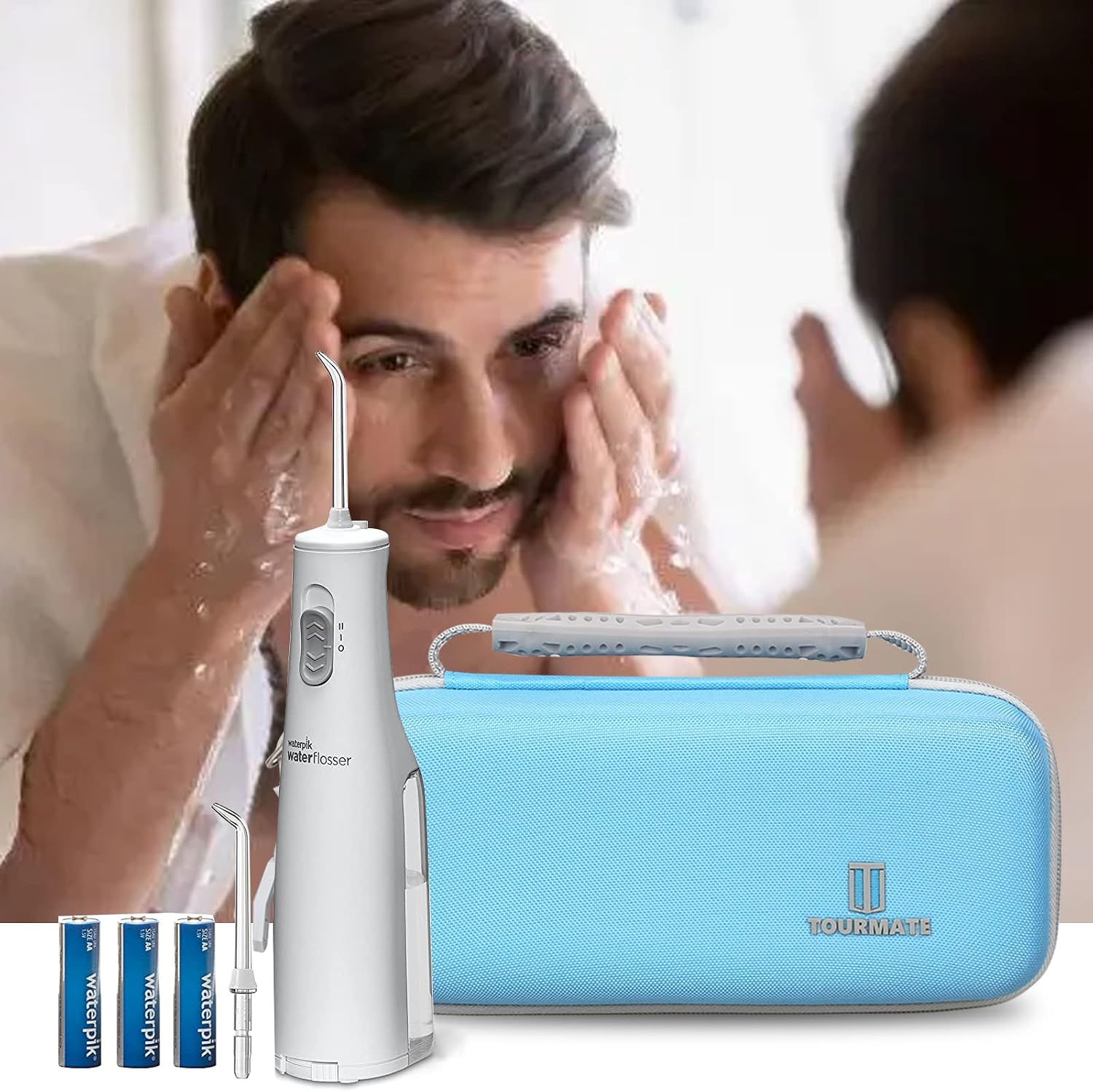 Tourmate Hard Case for Waterpik Cordless Express Water Flosser,Travel Case for White WF-02 (Only Box) (Blue)