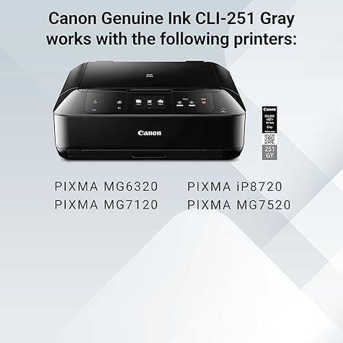 Miniatura 5 de Canon CLI-251 gris compatible con impresoras iP8720, MG6320, MG7120, MG7520 (paquete de 2)