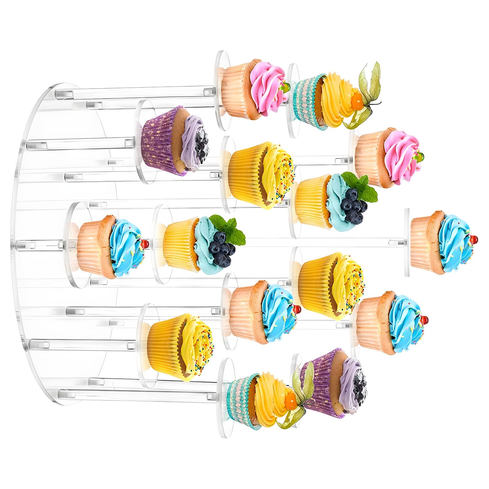 Clear Platform for Exhibiting 15 Small Cakes or Tiny Decorative Items At Gatherings Decorative Dessert Stand