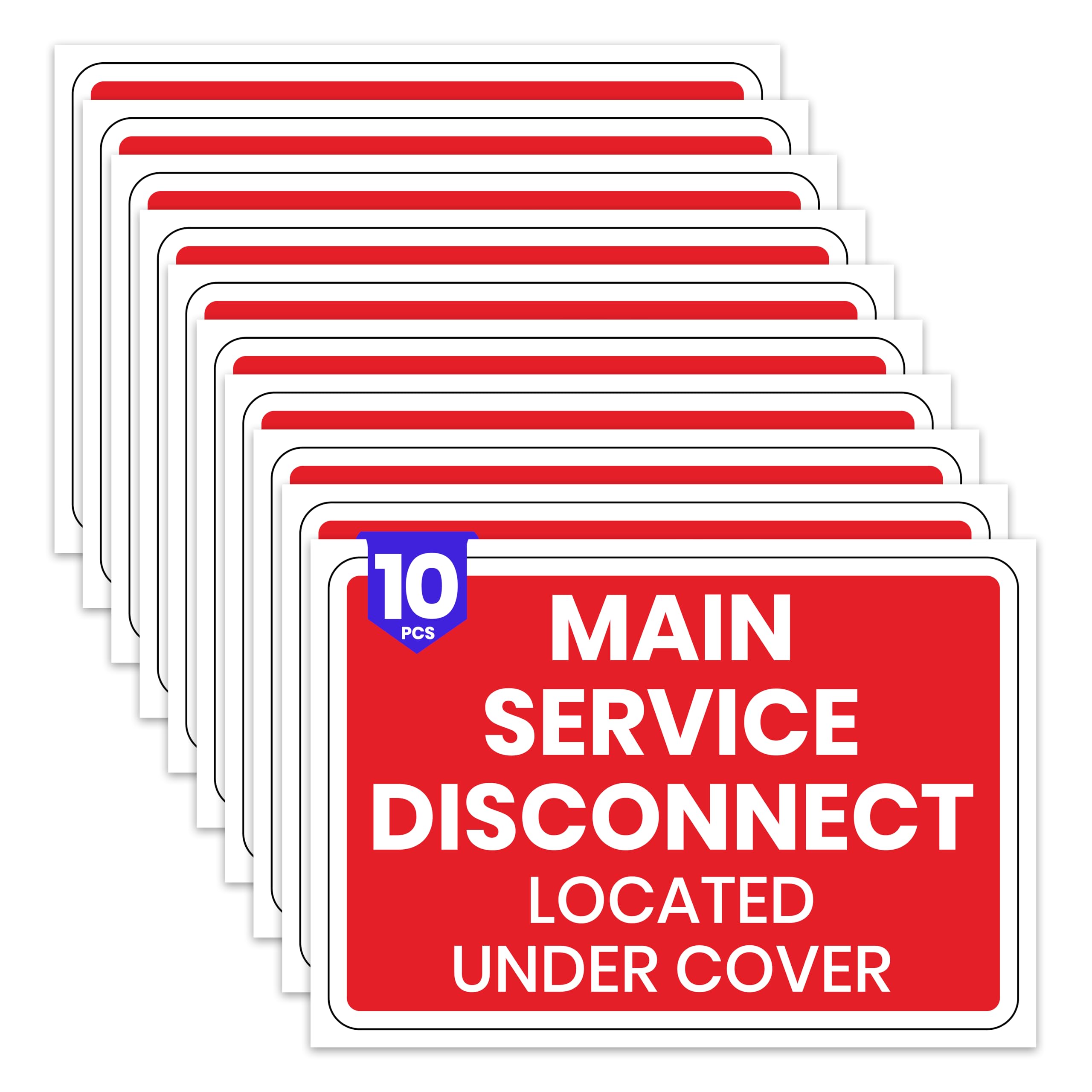 10 x Compliant Emergency Disconnect Sticker | 5 x 3.5 Inch Vinyl Emergency Shut Off Sign | UV-resistant Disconnection Notice | Emergency Shutoff