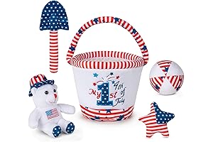 My 1st 4th of July Baby Sensory Toy Set with Soft Bucket
