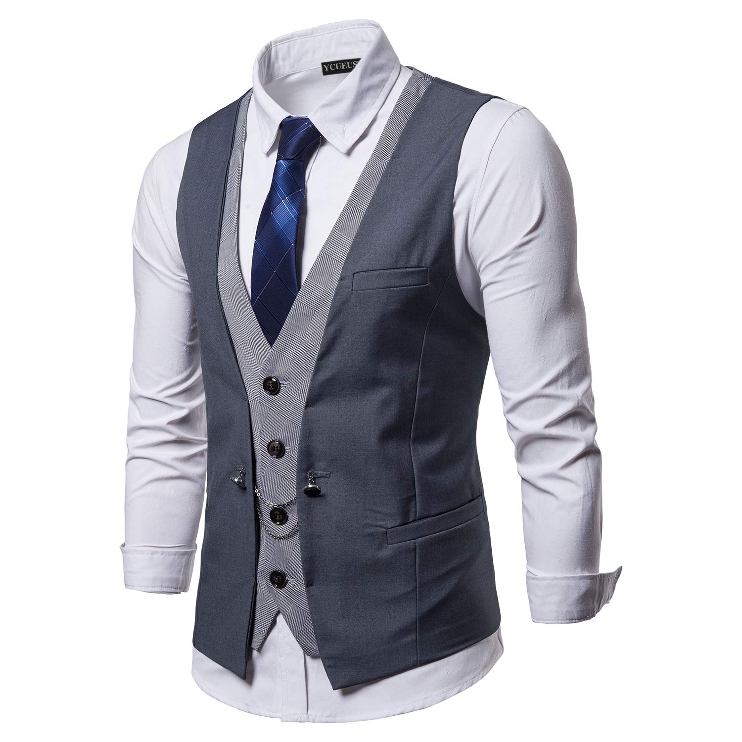 Chaleco Hombre de Vestir Traje Boda Ceremonia Waistcoat Blazers Sin Mangas