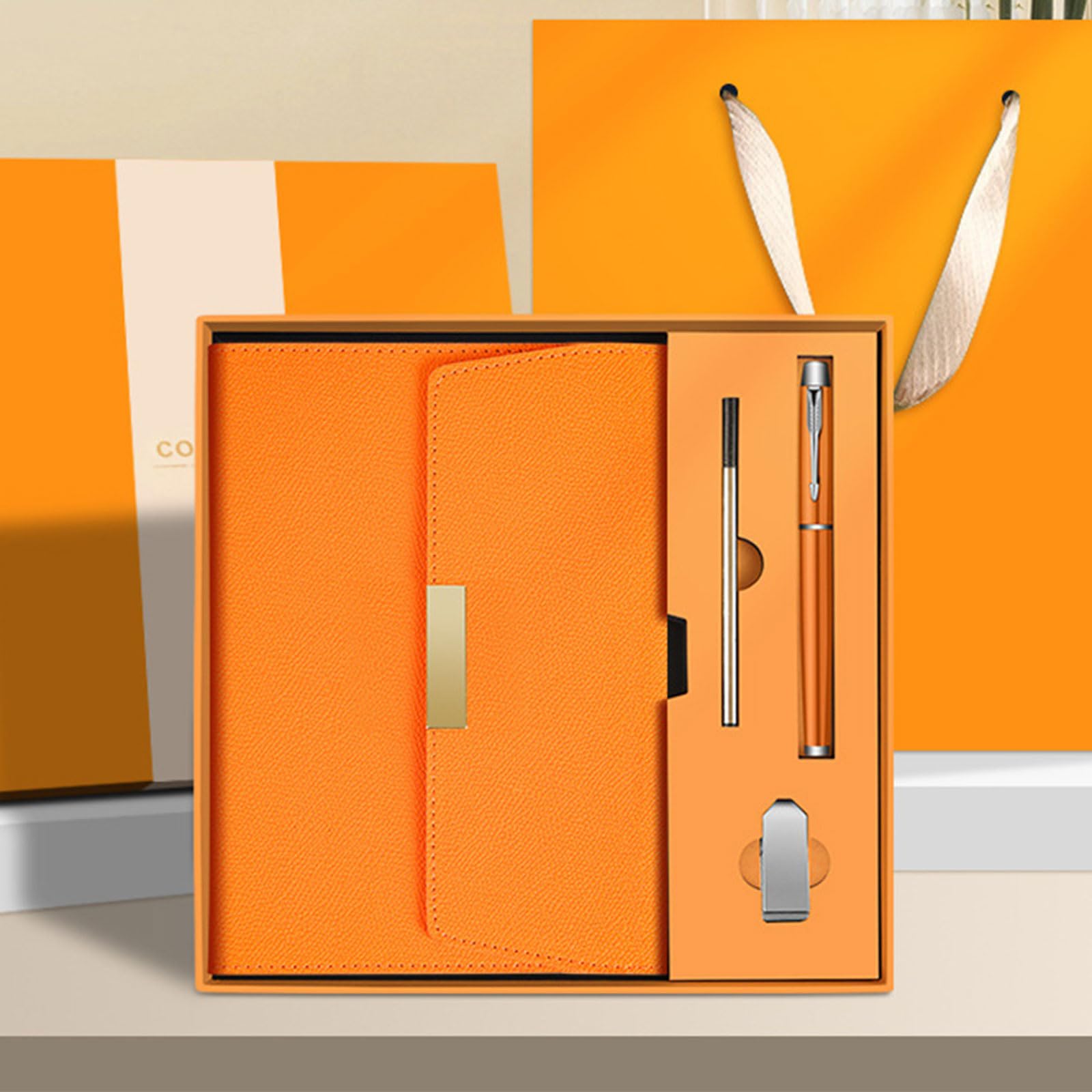 Notizbuch Set mit Stift und Box PU Leder Journal Notebook 100 Blatt Schreibbedarf für Schule Büro
