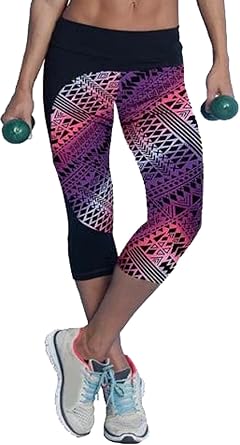 A. M. Sport Mallas Mujer Piratas y Cortas Fitness para Running, Pilates y  Yoga. Licras con Estampados (Malla Lila) - Talla Única: Amazon.es: Ropa