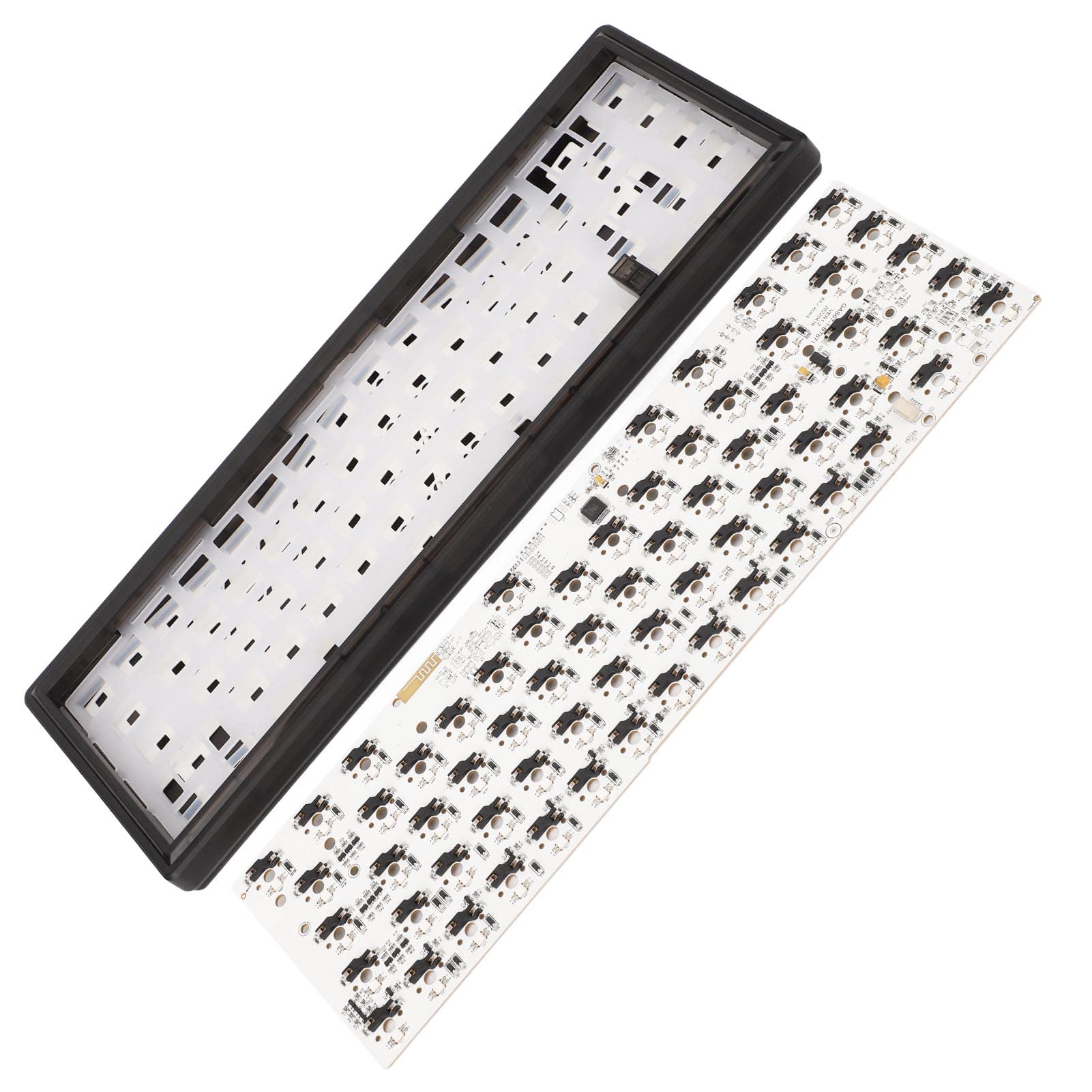 Kit de clavier mécanique DIY 67 touches, clavier de jeu personnalisé avec prise en charge des commutateurs à changement à chaud pour clavier mécanique filaire rétroéclairé RGB 5 br (Noire)