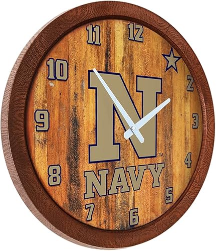 Miniatura 380 de The Fan-Brand NCAA Oklahoma Sooners: Faux Barrel Top Wall Clock Sports Team Bar Sign Décor - Home Man Cave, Party Decoration - Made On Demand