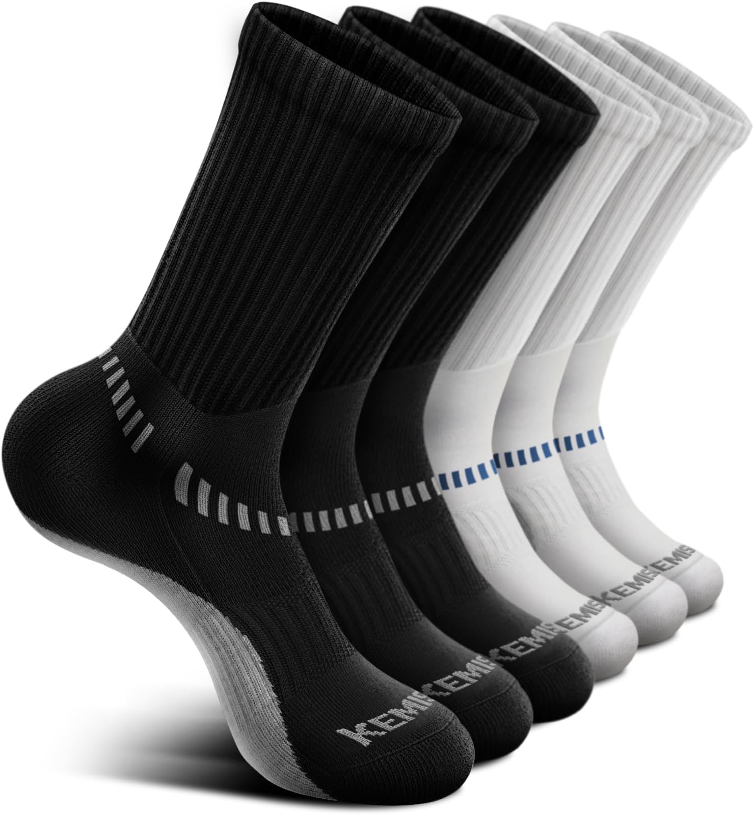 Compression Socks for Men 6Pairs, Athletic Crew Socks Cushioned For Men Sports Running-Arch Support