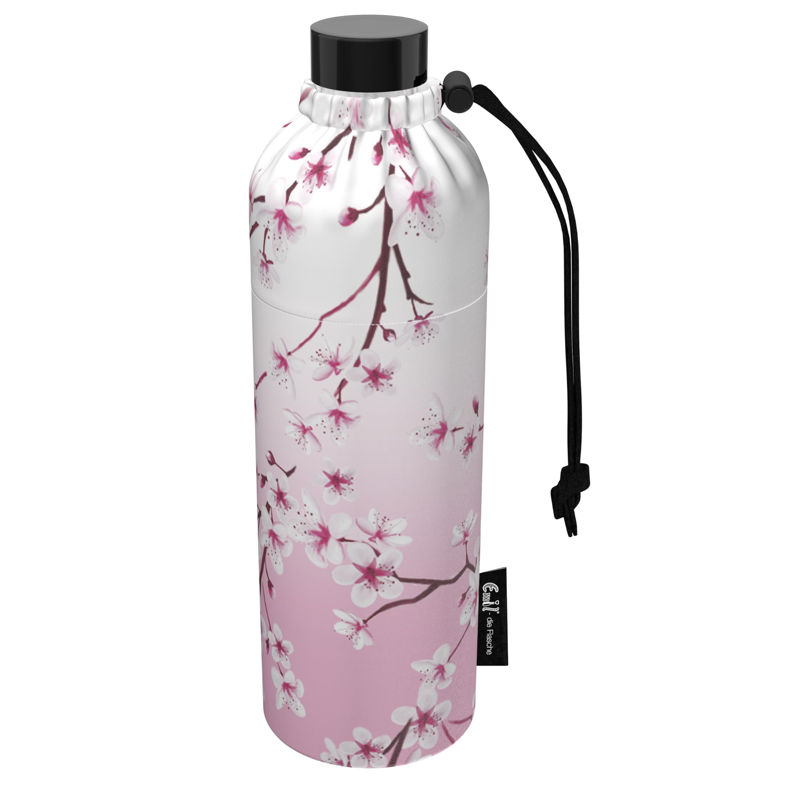 Emil Trinkflasche aus Glas für Mädchen & Jungen isolierte Glasflasche für Schule, Freizeit, Sport: Kinder & Eltern Kirschblüte 0,75l