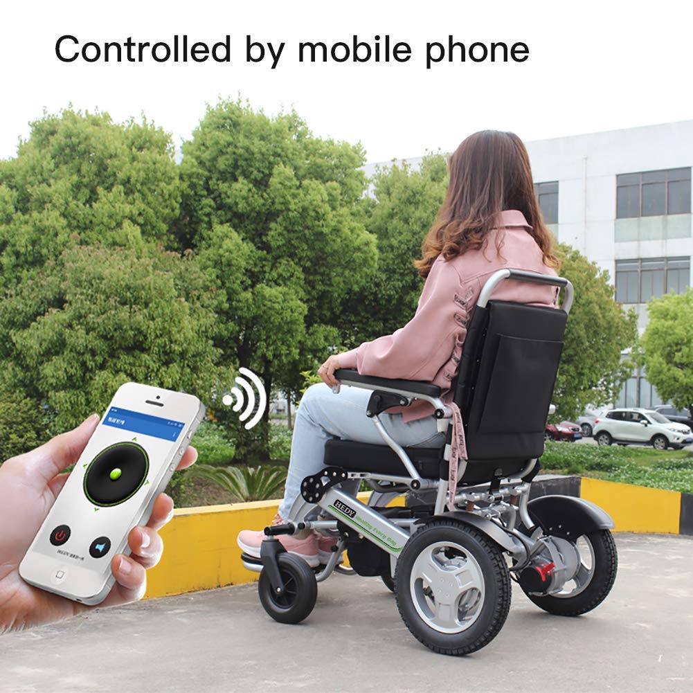 Sedia a rotelle elettrica, Doppio Motore 24V10AH250W 360 ° Leva di Controllo della direzione, Sedia a rotelle elettrica Pieghevole Multifunzionale in Lega di Alluminio Leggera Adat