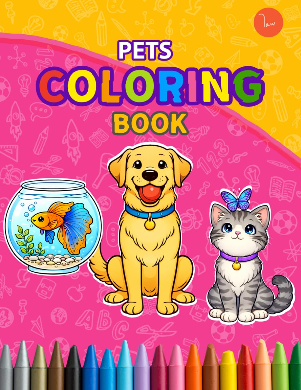 Pets Coloring Book: Coloring Book for Adults and childrens, Bold and Easy, Simple and Big Designs for Relaxation Featuring pets