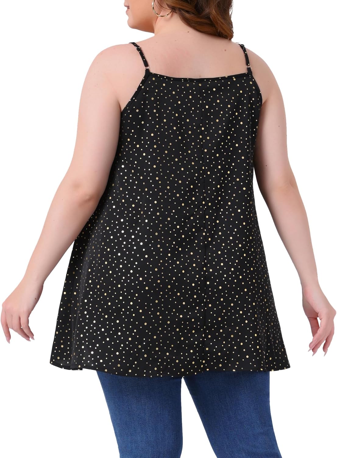 Agnes Orinda Plus Size Loose Casual Summer Cami for Women Polka Dots Flowy Sleeveless Camisole Tank Tops - Image 4