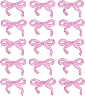 Gosknor 15 Parches de Lazo, Lindos Parches de Costura con Plancha Apliques Bordados Decoraciones Lazos Suministros para Ropa Bolsos Chaquetas Jeans Accesorios de Bricolaje (Rosa)