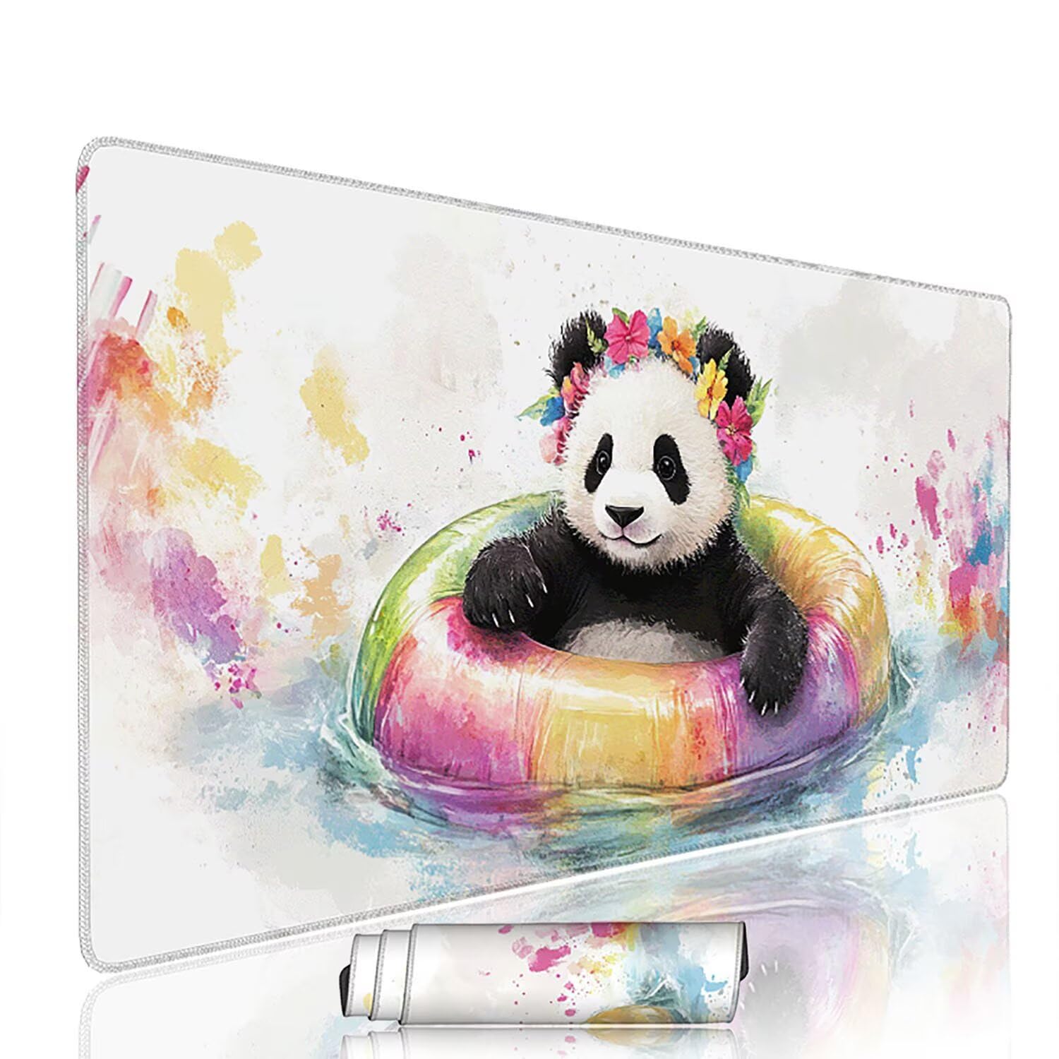 Biała podkładka pod mysz pod mysz pod mysz do gier XXL 1200 x 600 x 3 mm podkładka pod mysz gumowa panda duża podkładka pod rękę dla graczy wodoodporna podkładka pod mysz PC, do klawiatury laptopa w