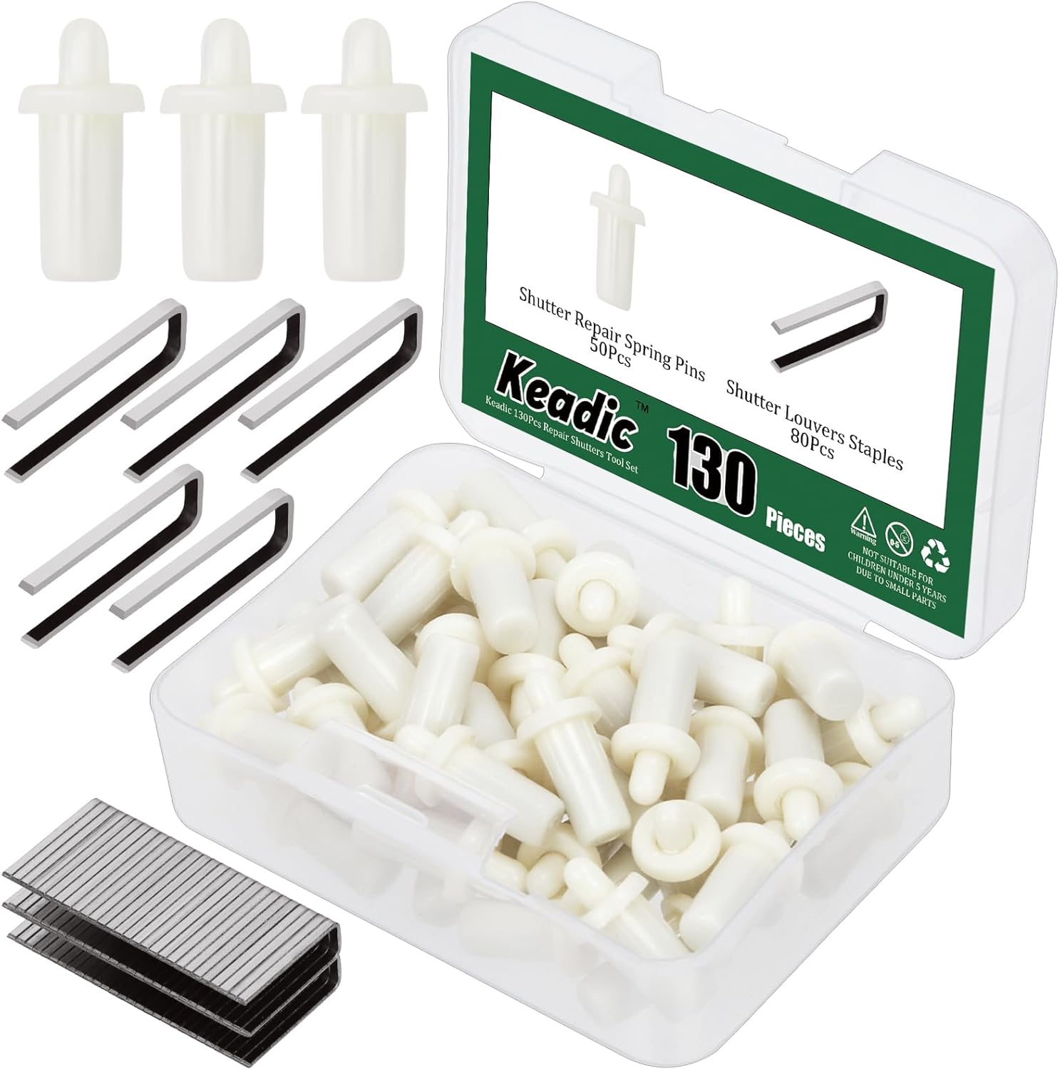 Keadic 130Pcs Plantation Shutters Repair Tool Set Contains