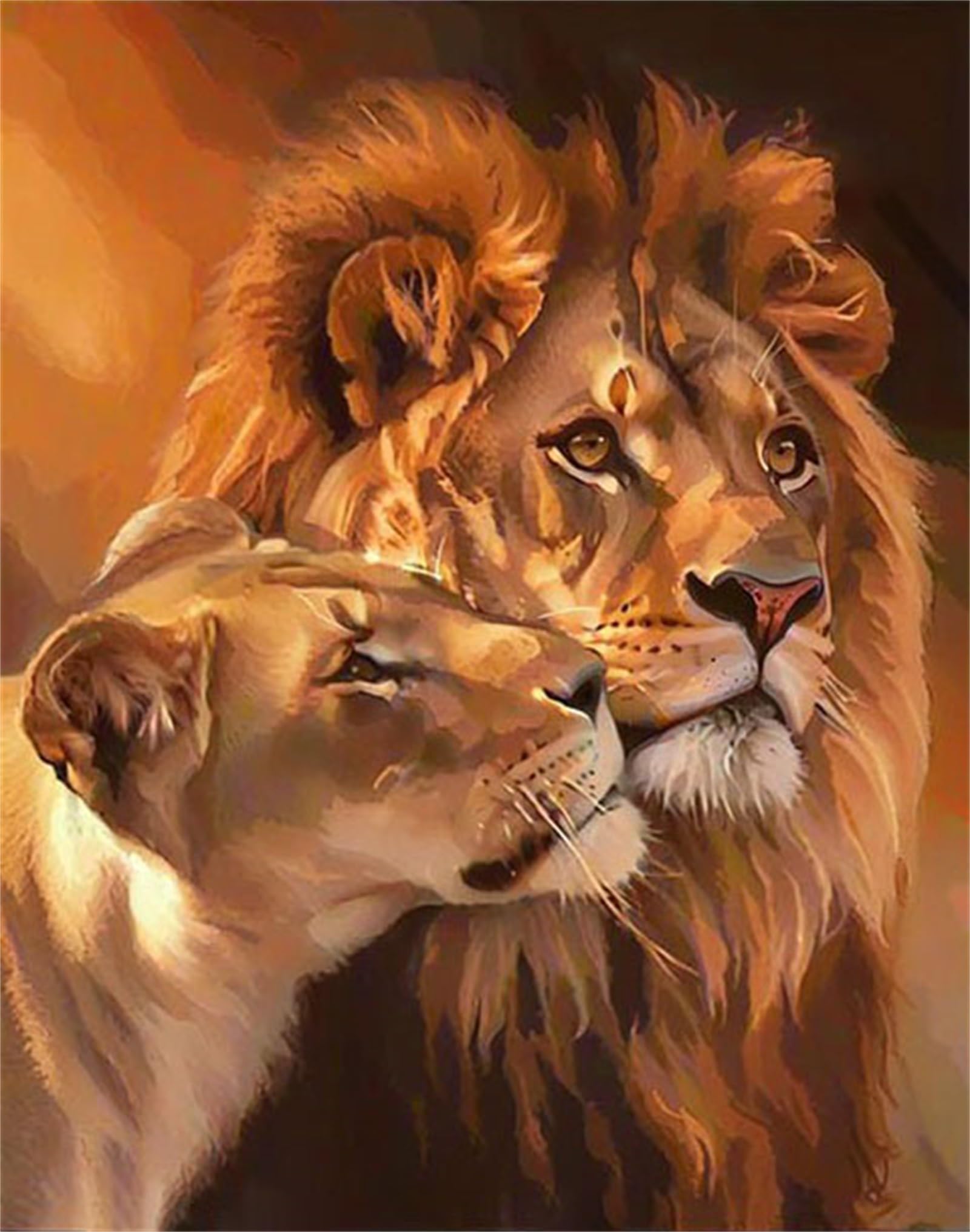 Qihensail Lion Paint by Numbers for Adults,Painting by Number Kits Canvas,Easy Color by Numbers Acrylic DIY for Beginners,Home Wall Decor (Lion)
