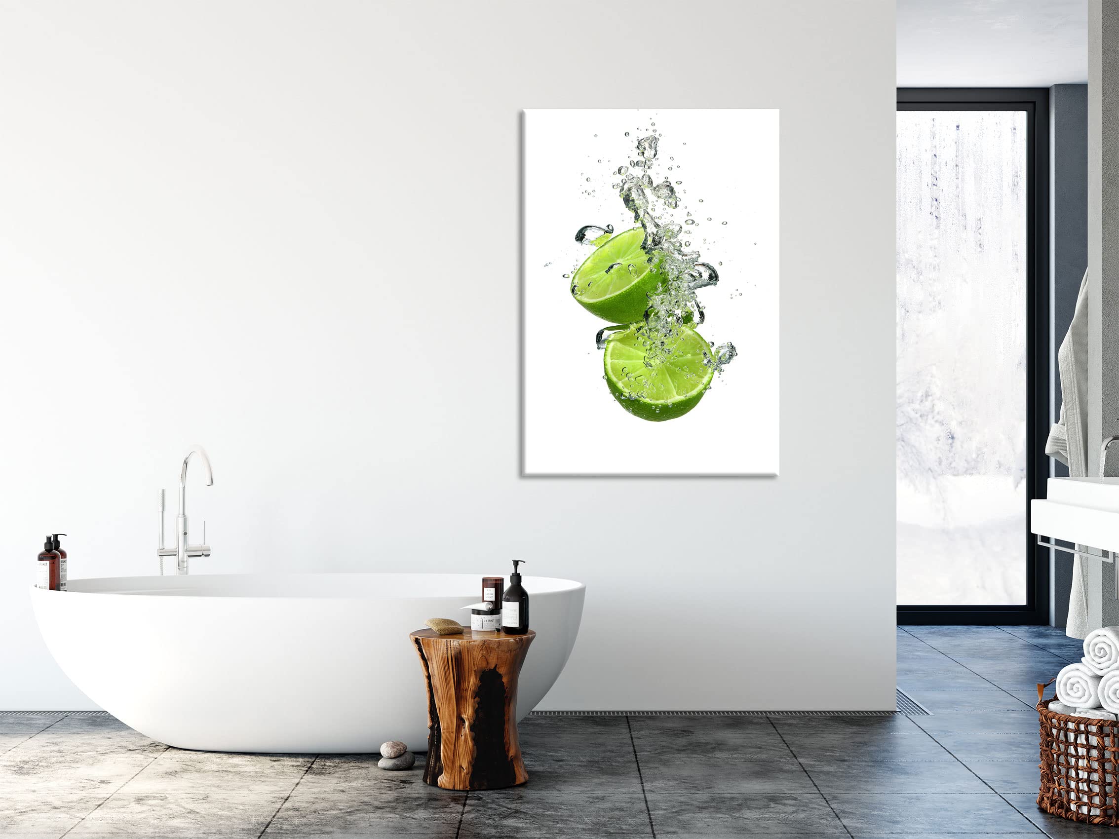 Quadro in vetro panoramico, murale in vero vetro, frutti che cadono