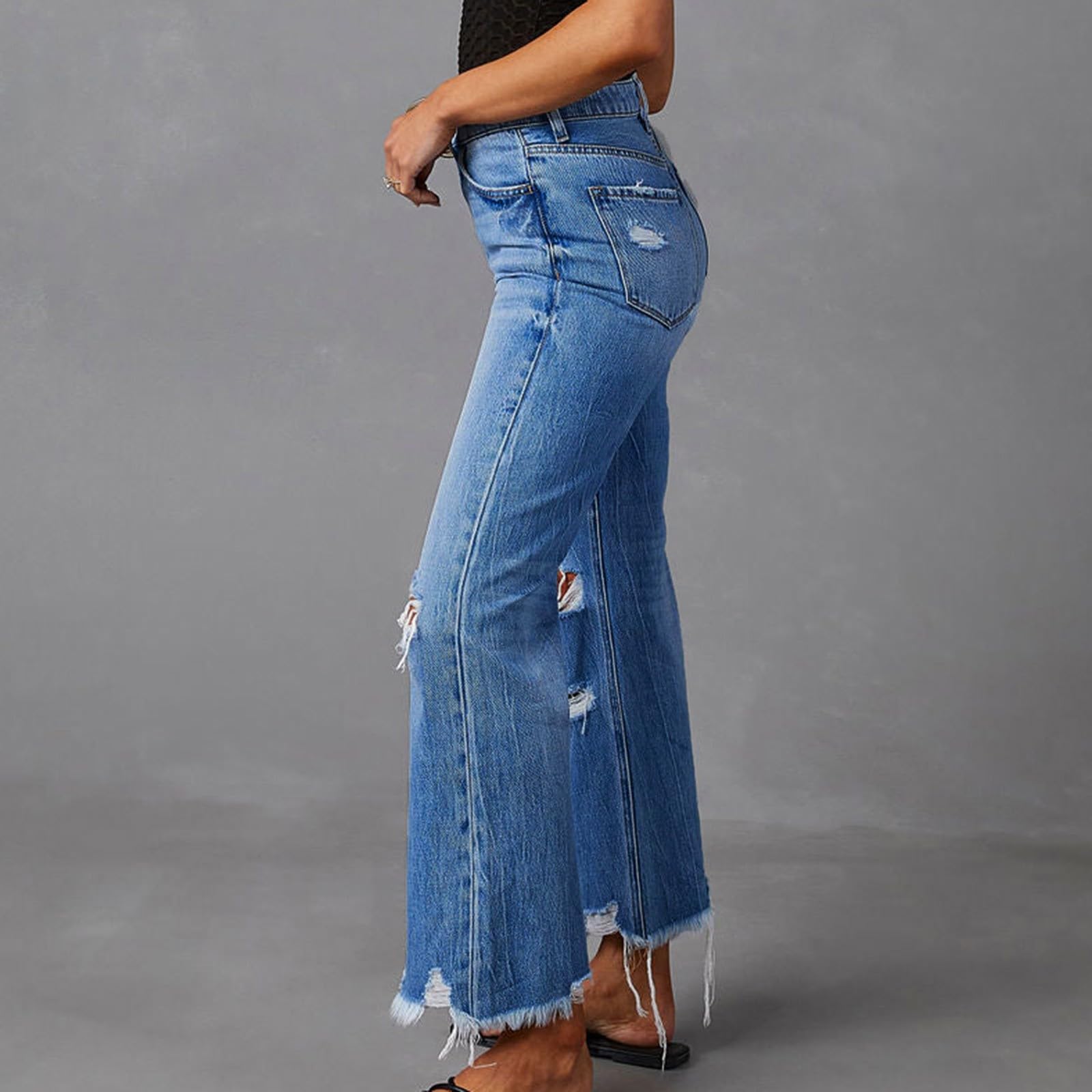 Bootcut Jeans Damen Damen Jeans Große Größen Jeanshose für Damen HIgh Waist Stretch Skinny Slim Fit Röhrenjeans Bleistiftjean Lässige Pant Schlank Stylische Hosen Jeans Damen Straight Valentinstag