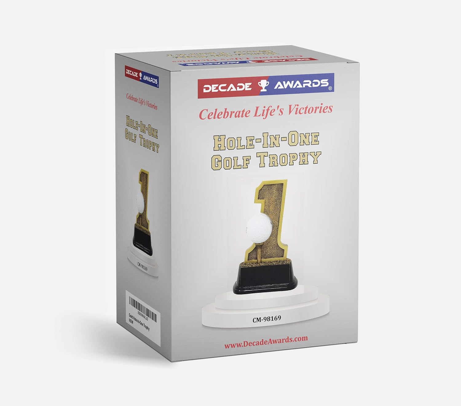 Decade Awards Golf Hole-in-One Trophy - 6 Inch Tall | Exquisitely Detailed Golf Tournament Hole in 1 Award - Engraved Plate on Request