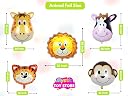 Mystic Toy Store 2nd Animal Balloons for Birthday Decoration Kit 2 year Old Baby Boys Girls Kids 5 Pcs Animal Theme Foil Balloons Decoration Set Items gallery image