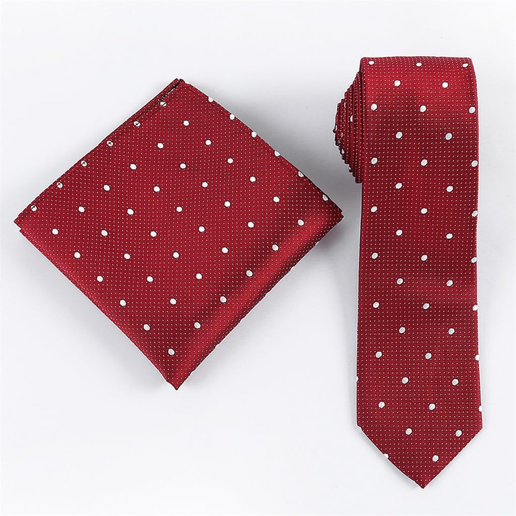 Cravate soie à pois costume écharpe carré rouge Rosso JFDBGU