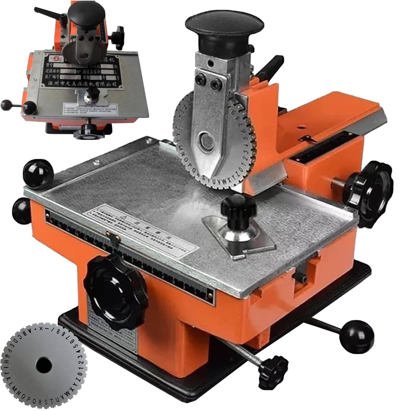 Halbautomatische Markiermaschine für Namensschilder, Prägedrucker für Metall und Edelstahl, Präge- und Markiermaschine für Hundemarken-Namensschilder, 320 x 280 x 270 mm,2.5mm