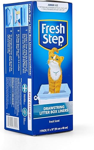 Miniatura 3 de Fresh Step Revestimientos con cordón para caja de arena para gatos, perfumados, tamaño jumbo, 36 x 19 pulgadas, 7 unidades por caja, 2 cajas, bolsas