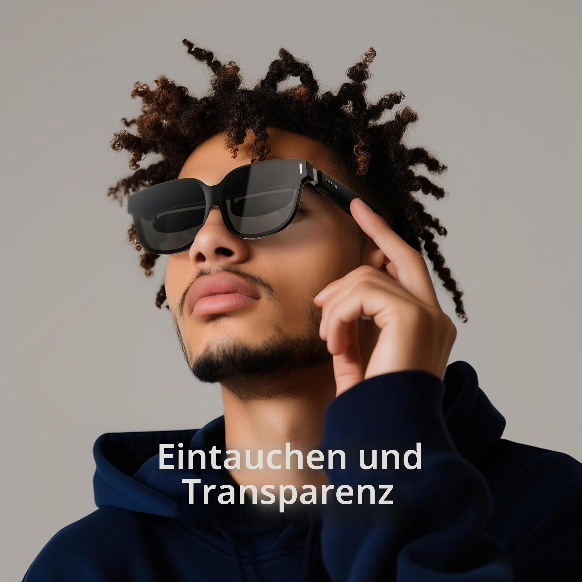 INAIR Pro AR-Brille, 2D-zu-3D-Bild und Video, Realitäts-/Virtual-Switch, Multi-Screen, 120 Hz Display für Arbeit und Unterhaltung, kompatibel mit iPhone 15/16, Android, Mac Win Steam Deck