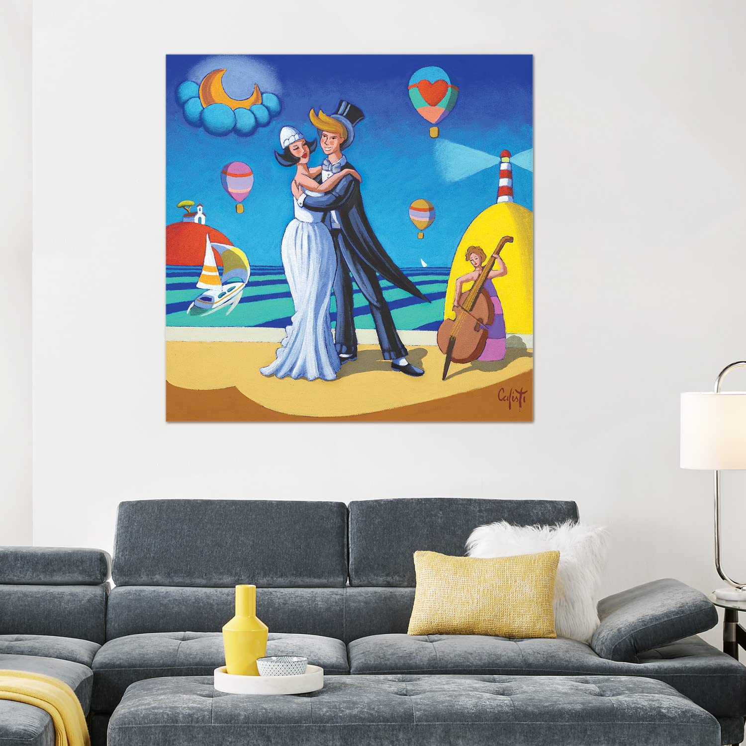 Giallobus Gemälde 'Sommermeer Mit Booten' Von Stefano Calisti – Auf Acrylglas, 140x60 Cm, Fertig Zum Aufhängen – Moderne Wandkunst Für Zuhause