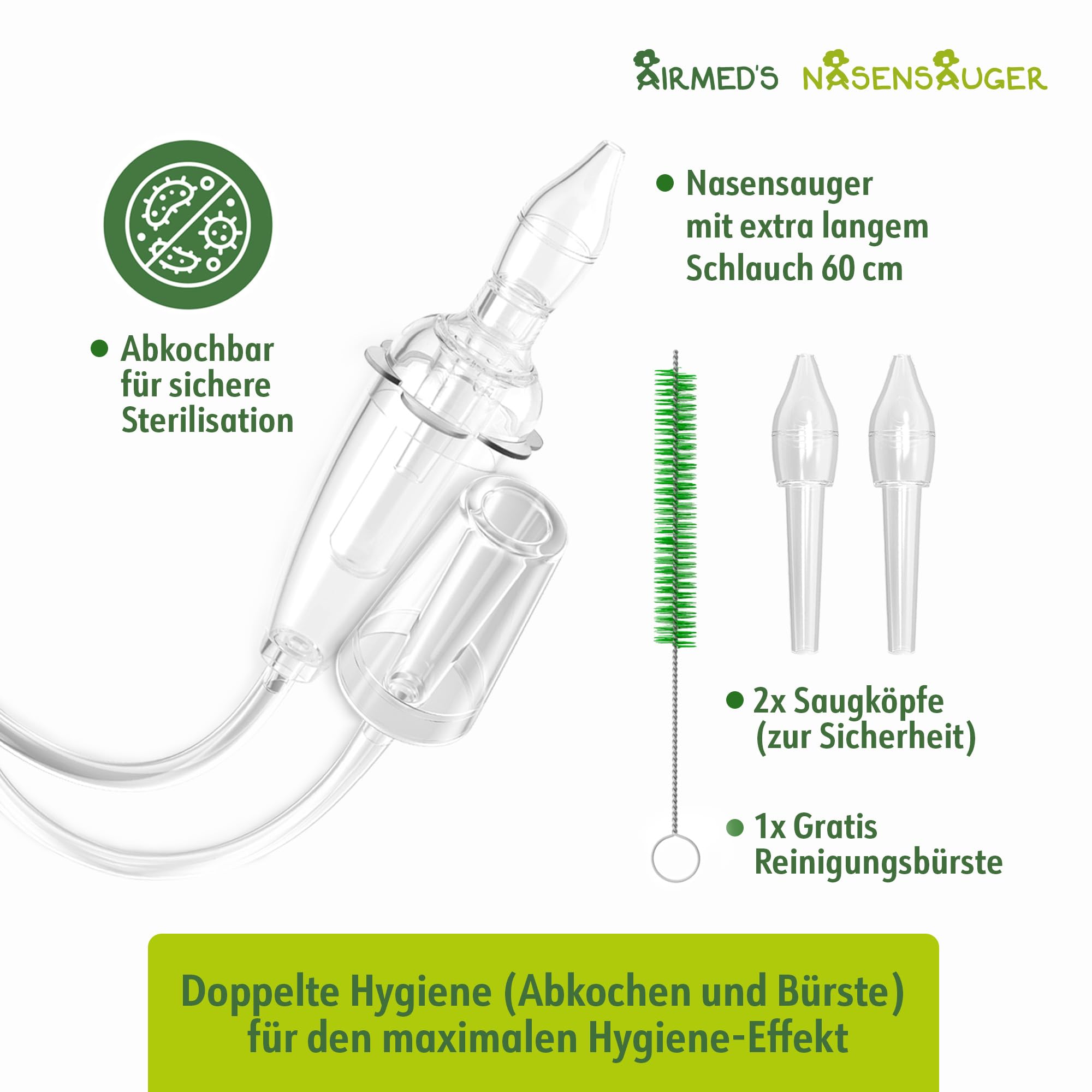 Airmed's Nasensauger. Nasensauger Baby. Klinisch getestet, sicher und sanft