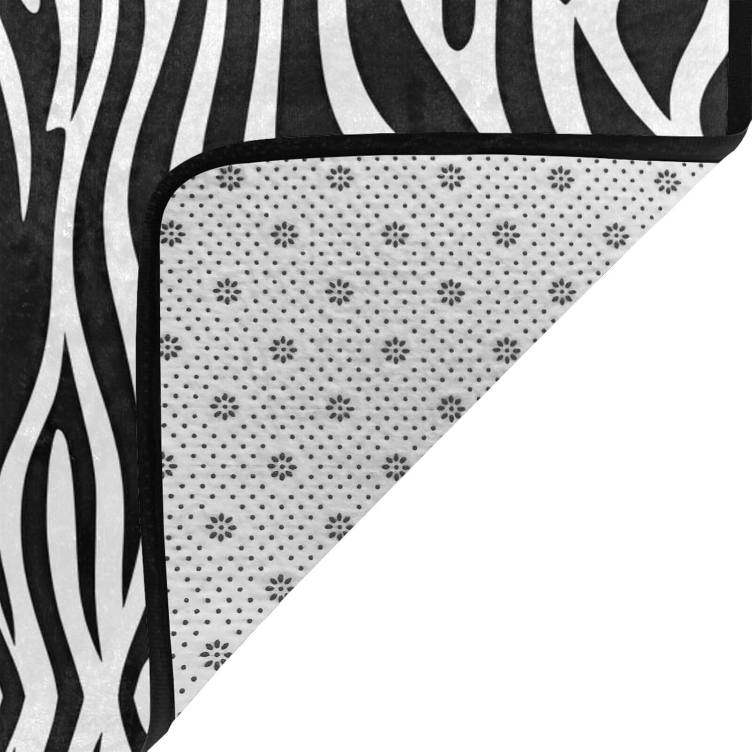 Black and White Zebra Stripes Prints Anti-Slip Floor mat Carpet Rug 72"x48" for Living Room Office Coffee Table Bed Balcony
