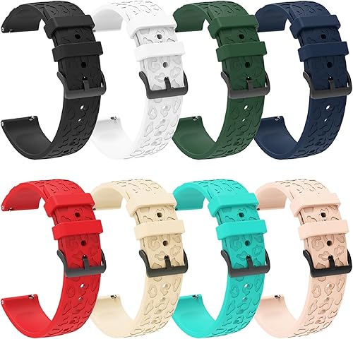 Paquete de 8 correas de reloj grabadas de leopardo compatibles con Amazfit GTSGTS 44 miniGTS 22e2 miniGTR miniGTS 0.126 in correas de repuesto láser
