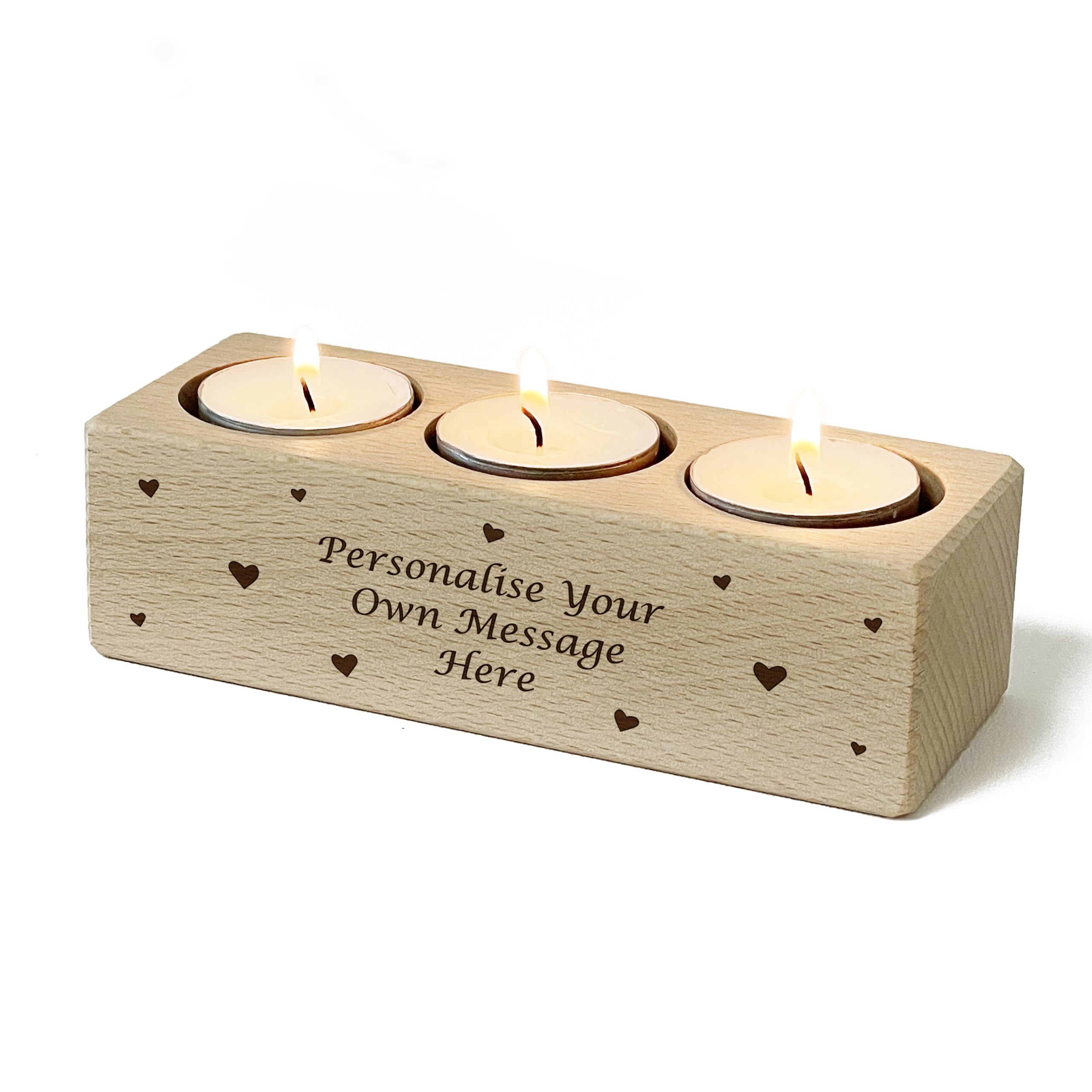 Personalised Tea Light Candle Holder With Message, Birthday, Christmas Idea