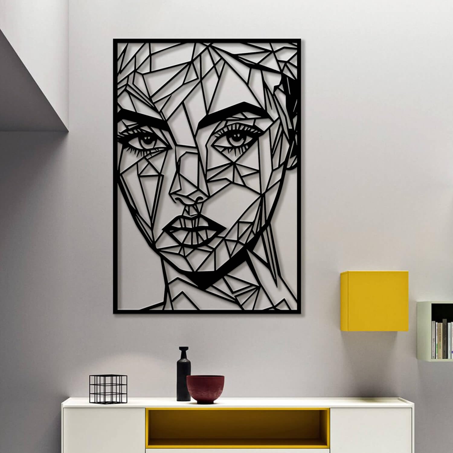 Décoration murale en métal moderne grand format pour mur vide