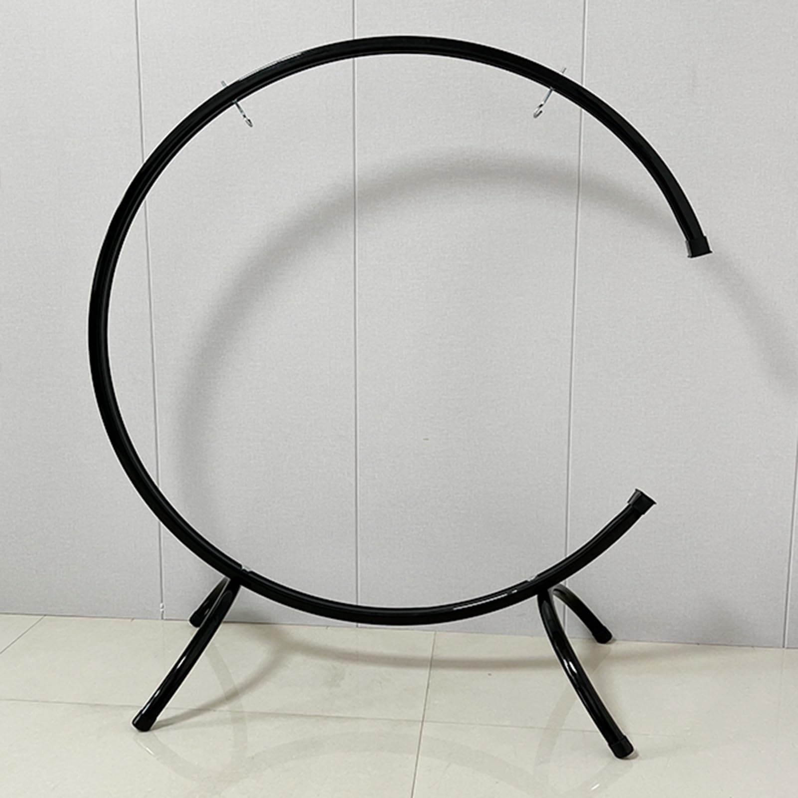 Soporte para gong con marco en C con base curvada, soporte de metal para sala de conciertos, escuela, exposición, estante de almacenamiento redondo para tienda de gong