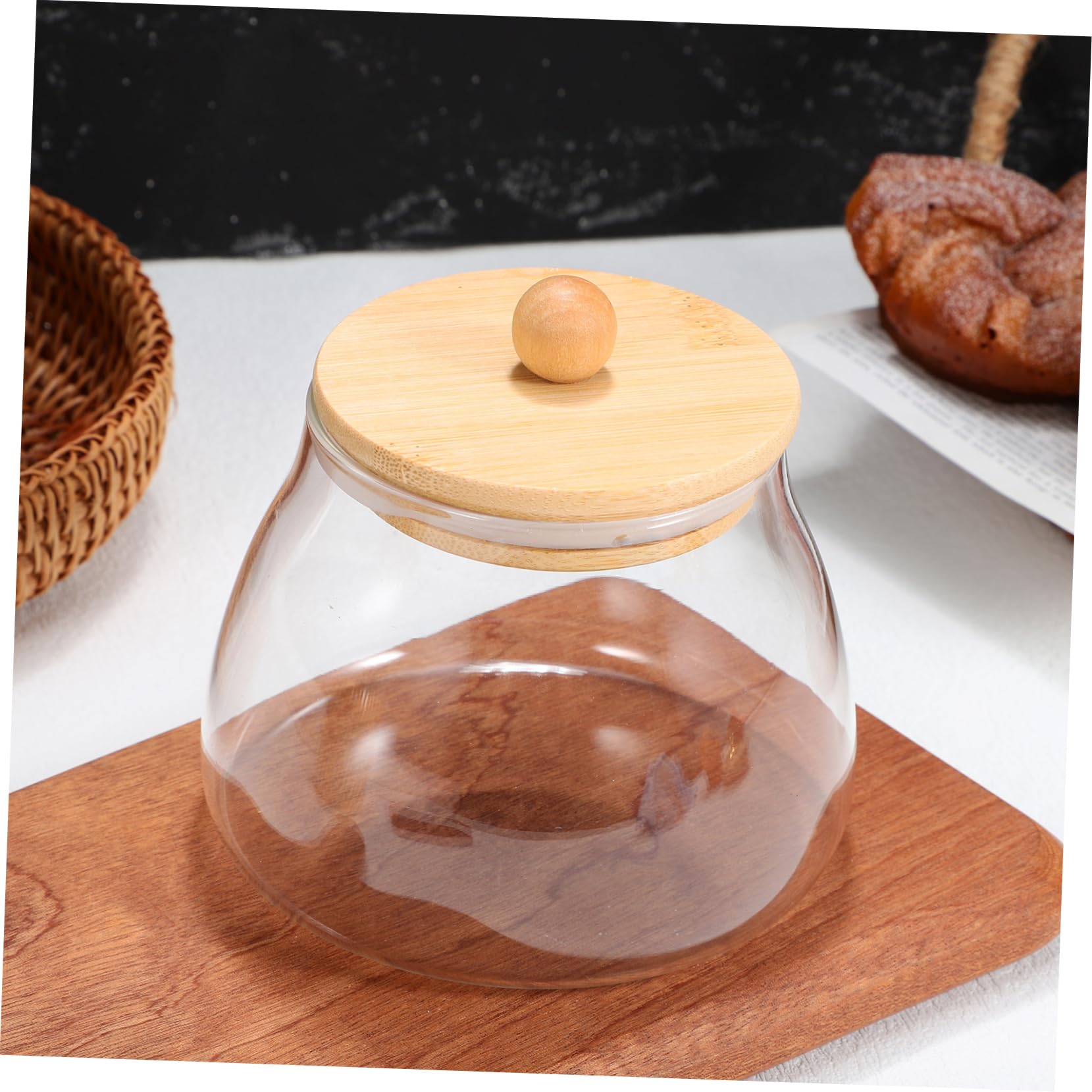 TOYANDONA 4 Piezas tarro de dulces hermético masón condimento recipiente tapa Contenedores tarros de avena durante la noche jarra de té envases de tarro de cristal Vidrio