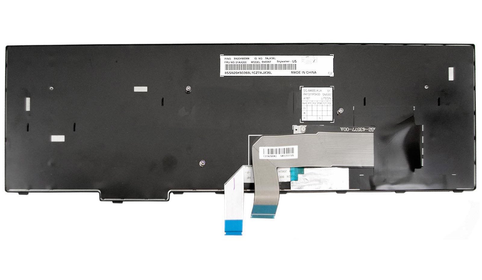 Clavier pour ThinkPad E570 E570c E575 de rechange AZERTY noir sans rétroéclairage