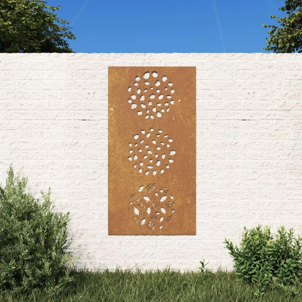 BaraSh Decorazione Muro da Giardino 105x55 cm Foglia Acciaio Corten,Mobili,Mobili da giardino-824494