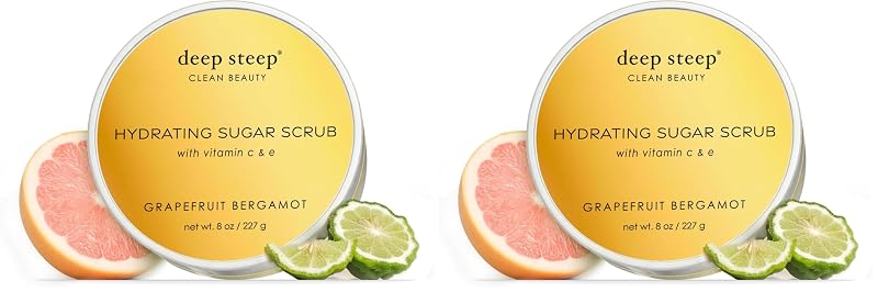 Esfoliante de açúcar Deep Steep Grapefruit Bergamot, 227 g, Pacote com 2