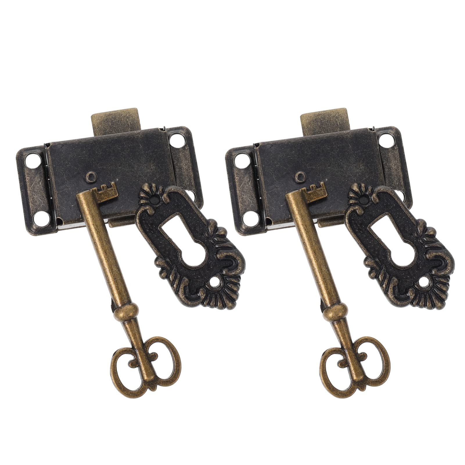 Housoutil 6 Sets Vintage Wardrobe Locks With Keys – Heavy Duty Iron Lock For Jewelry Boxes, Drawers & Cabinets