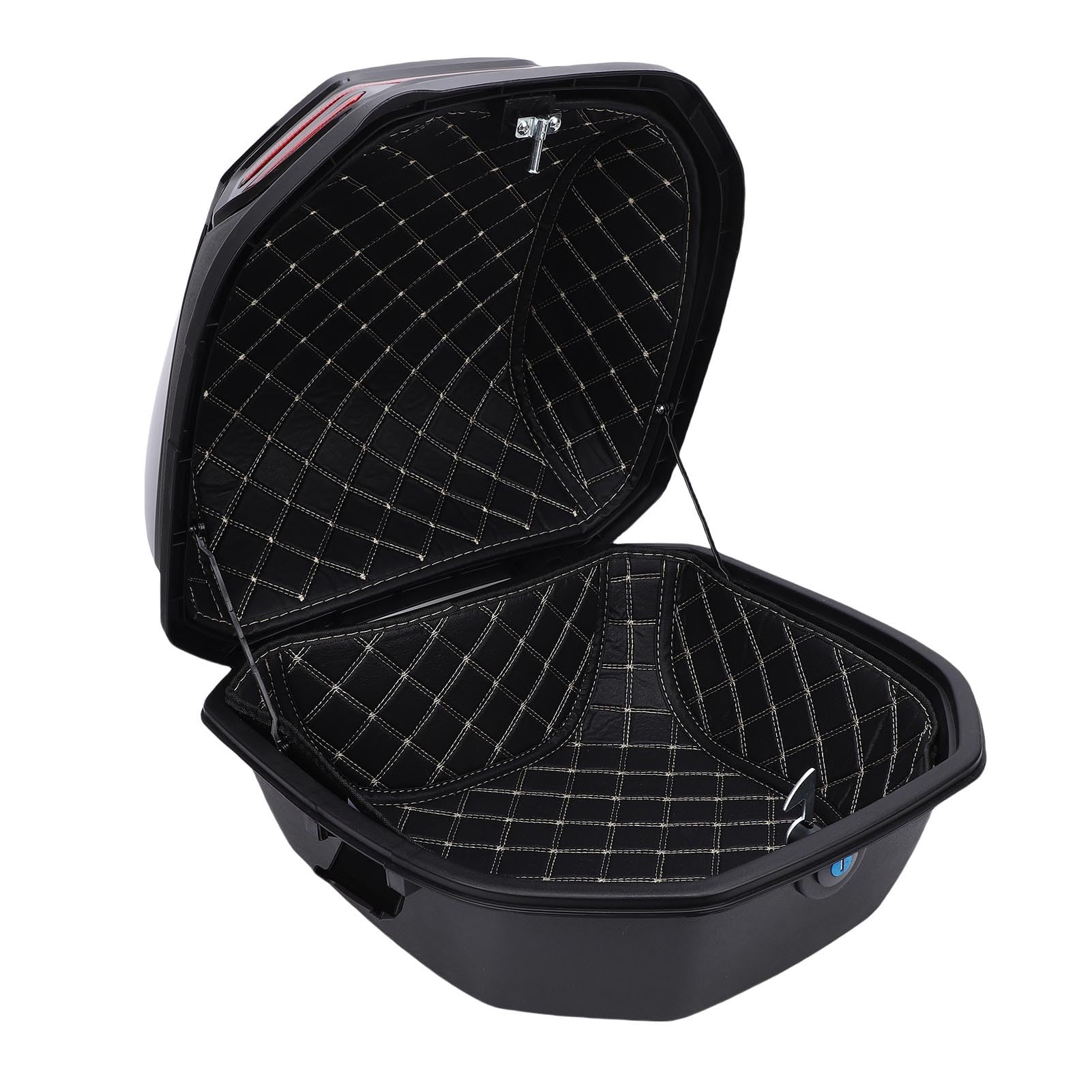 Cuifati Bauletto Moto da 32 Litri, Bauletto Posteriore in Plastica Impermeabile con Chiusura a Chiave con Schienale Sagomato, Universale per Moto per Bagagli Casco, Portapacchi Posteriore per