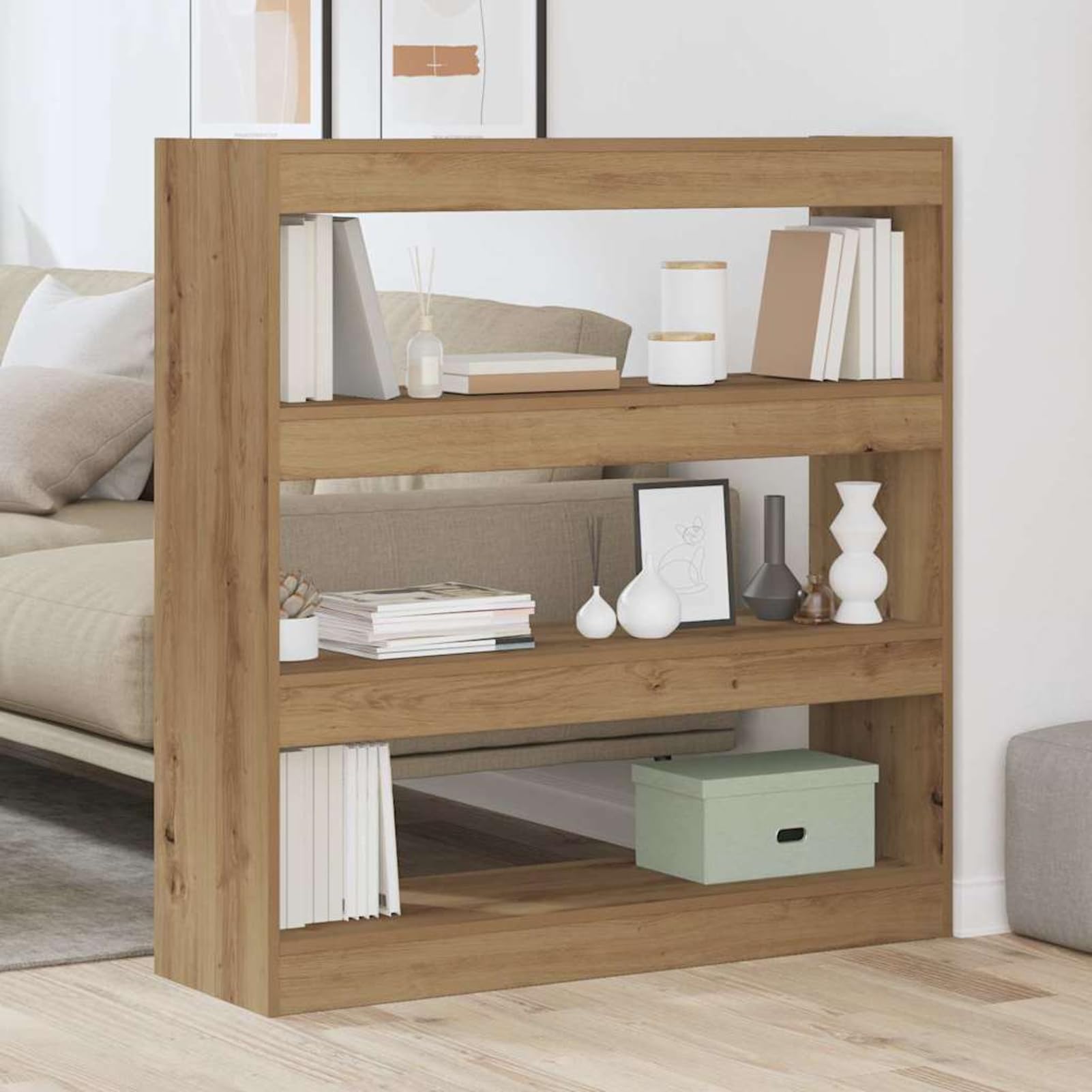 Armadio per Libri 3 Livelli 100 x 30 x 103 cm Legno Multistrato
