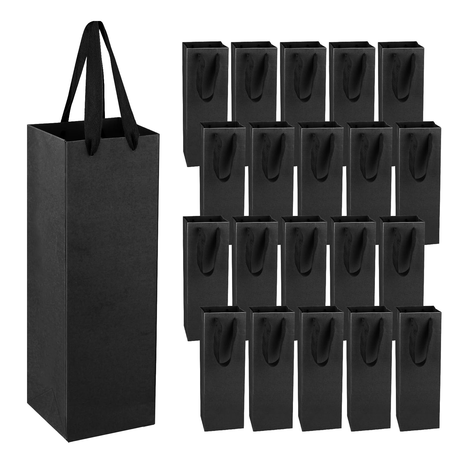 Fabaoday Pochette Cadeau Bouteille 20 PCS Sacs Cadeaux en Papier Kraft avec Poignées pour Vin