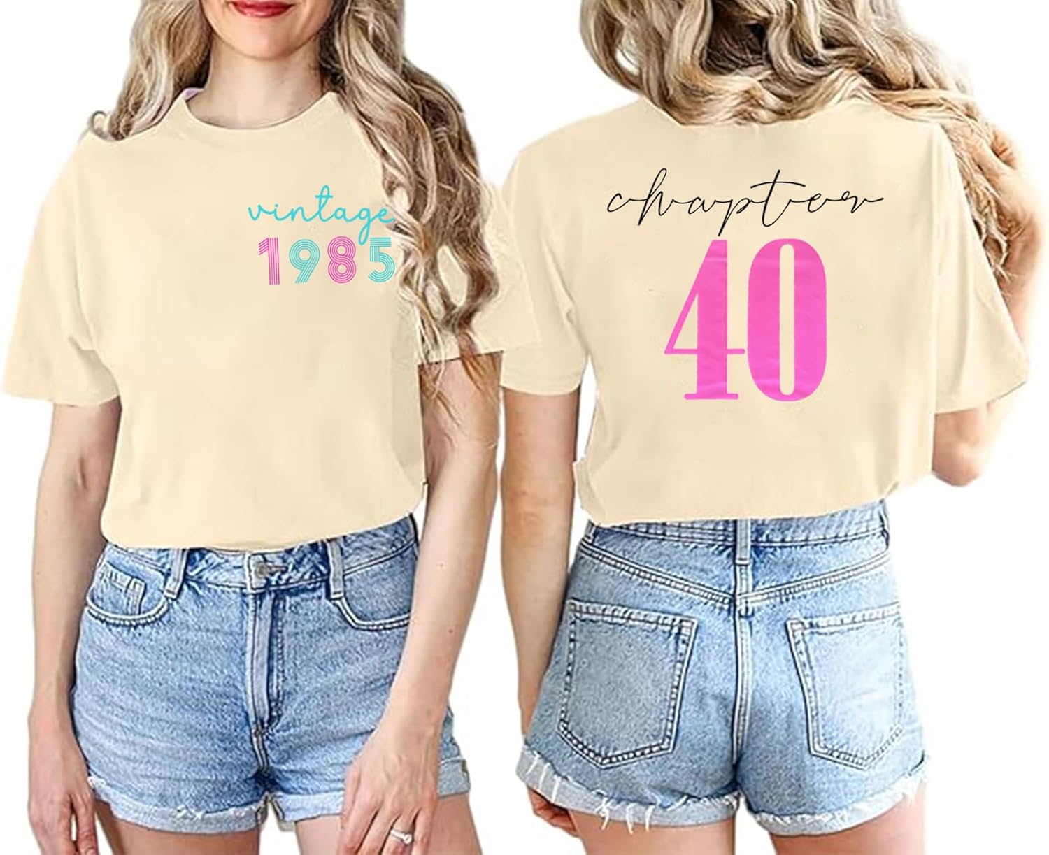 40th Birthday Gift T-Shirt Women Vintage 1986 Birthday Party Shirt Casual Short Sleeve 40 Bday Shirt Tee Tops - Image 2
